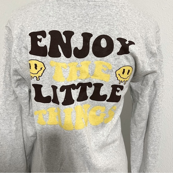 ON Fire Unisex Small Graphic “ENJOY THE LITTLE THINGS” Pullover Hoodie NWT - Picture 5 of 7